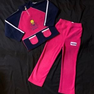 RARE Vintage Tweety Bird Sherpa Fleece Pant Set